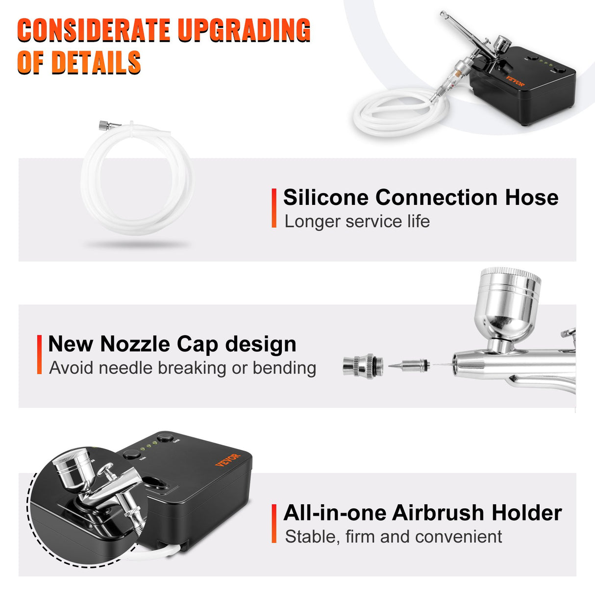 VEVOR Airbrush Kit Dual-action Airbrush System Compressor Art Nail Makeup Model