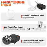 VEVOR Airbrush Kit Dual-action Airbrush System Compressor Art Nail Makeup Model - Front View