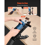 Lawn Mower Blade Sharpener, 15° - 45° Adjustable Lawnmower Blade Sharpening Tool with 4 Adapter Pins, Ball Bearing Design & 25mm Enlarged Handle, Compatible with Most Angle Grinders