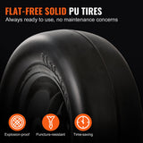 VEVOR Lawn Mower Tires with Rim, 11x4-7" Tubeless Tractor Tires, 2-Pack Tire and Wheel Assemby, Flat-free PU Tire, 3.4" Centered Hub, 3/4" Bushing