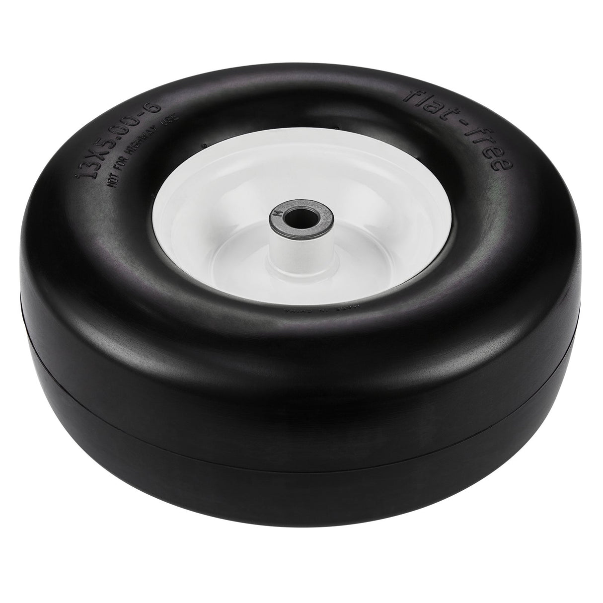 Lawn Mower Tires with Rim, 13x5-6" Tubeless Tractor Tires, 2-Pack Tire and Wheel Assembly, Flat-free PU Tires, 3.25"-5.9" Centered Hub, 3/4" Bushing Size, 20 PCS Adapter for Lawn Mowers Tractors