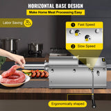 VEVOR Manual Sausage Stuffer, 3 L / 7 LBS Horizontal Sausage Machine, Dual-Speed Meat Stuffer, Made of Food-Grade 304 Stainless Steel, Includes 5