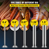 VEVOR Manual Sausage Stuffer, 3 L / 7 LBS Horizontal Sausage Machine, Dual-Speed Meat Stuffer, Made of Food-Grade 304 Stainless Steel, Includes 5 Stuffing Tubes, for Home Kitchen Restaurant Commercial - 45-Degree Angle