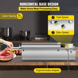 VEVOR Manual Sausage Stuffer, 7 L / 15 LBS Horizontal Sausage Machine, Dual-Speed Meat Stuffer, Made of Food-Grade 304 Stainless Steel, Includes 5
