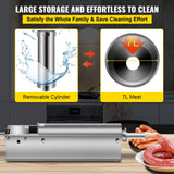 VEVOR Manual Sausage Stuffer, 7 L / 15 LBS Horizontal Sausage Machine, Dual-Speed Meat Stuffer, Made of Food-Grade 304 Stainless Steel, Includes 5