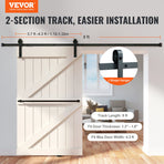 VEVOR 8FT Sliding Barn Door Hardware Closet Track Kit for Single Door J Hanger, image 2