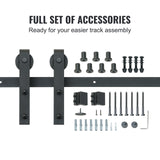 VEVOR 8FT Sliding Barn Door Hardware Closet Track Kit for Single Door J Hanger - Top-Down View