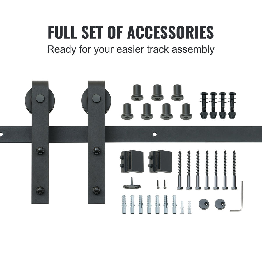 VEVOR 8FT Sliding Barn Door Hardware Closet Track Kit for Single Door J Hanger, image 4