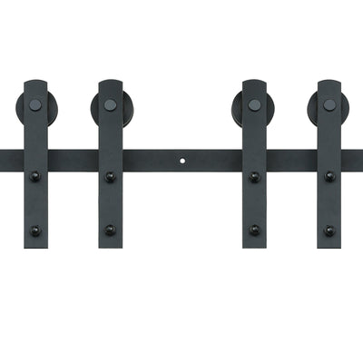VEVOR 8FT Sliding Barn Door Hardware Closet Track Kit for Double Doors I Hanger