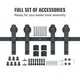 VEVOR 8FT Sliding Barn Door Hardware Closet Track Kit for Double Doors I Hanger - Top-Down View