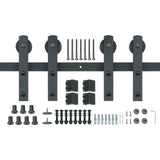 VEVOR 8FT Sliding Barn Door Hardware Closet Track Kit for Double Doors I Hanger - Extra Image