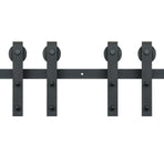 2440 mm Sliding Barn Door Hardware Closet Track Kit for Double Doors J Hanger