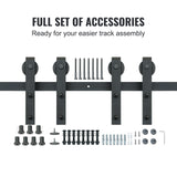 2440 mm Sliding Barn Door Hardware Closet Track Kit for Double Doors J Hanger