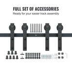2440 mm Sliding Barn Door Hardware Closet Track Kit for Double Doors J Hanger
