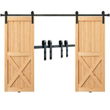 VEVOR 2440 mm Sliding Barn Door Hardware Closet Track Kit for Double Doors J Hanger - Extra Image