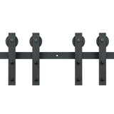 2440 mm Sliding Barn Door Hardware Closet Track Kit for Double Doors J Hanger