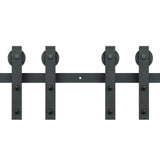 VEVOR 2440 mm Sliding Barn Door Hardware Closet Track Kit for Double Doors J Hanger - Extra Image