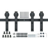 VEVOR 2440 mm Sliding Barn Door Hardware Closet Track Kit for Double Doors J Hanger - Extra Image