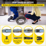 Drain Cleaning Cable 100 Feet x 3/8 Inch Solid Core Cable Sewer Cable Drain Auger Cable Cleaner Snake Clog Pipe Drain Cleaning Cable Sewer Drain Auger Snake Pipe