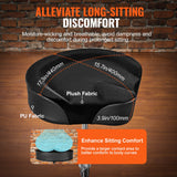 VEVOR Saddle Drum Throne, 560-705 mm Height Adjustable, Padded Drum Stool Seat with Anti-Slip Feet Drumsticks 227 kg Max Weight Capacity, Swivel Drum