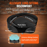 VEVOR Saddle Drum Throne, 560-705 mm Height Adjustable, Padded Drum Stool Seat with Anti-Slip Feet Drumsticks 227 kg Max Weight Capacity, Swivel Drum Chair for Drummers - Side View