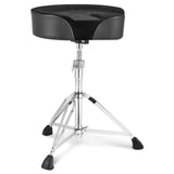 VEVOR Saddle Drum Throne, 560-705 mm Height Adjustable, Padded Drum Stool Seat with Anti-Slip Feet Drumsticks 227 kg Max Weight Capacity, Swivel Drum