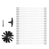 VEVOR 914.4CM Dryer Vent Cleaner Kit, 22 Pieces Duct Cleaning Brush, Reinforced Nylon Dryer Vent Brush, Dryer Cleaning Tools Lint Remover with Flexible Lint Trap Brush, Clamp Connectors