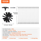 VEVOR 914.4CM Dryer Vent Cleaner Kit, 22 Pieces Duct Cleaning Brush, Reinforced Nylon Dryer Vent Brush, Dryer Cleaning Tools Lint Remover with Flexible Lint Trap Brush, Clamp Connectors - Close-Up Angle