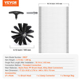 VEVOR 15.24M Dryer Vent Cleaner Kit, 37 Pieces Duct Cleaning Brush, Reinforced Nylon Dryer Vent Brush, Dryer Cleaning Tools Lint Remover with Flexible Lint Trap Brush, Clamp Connectors - Close-Up Angle