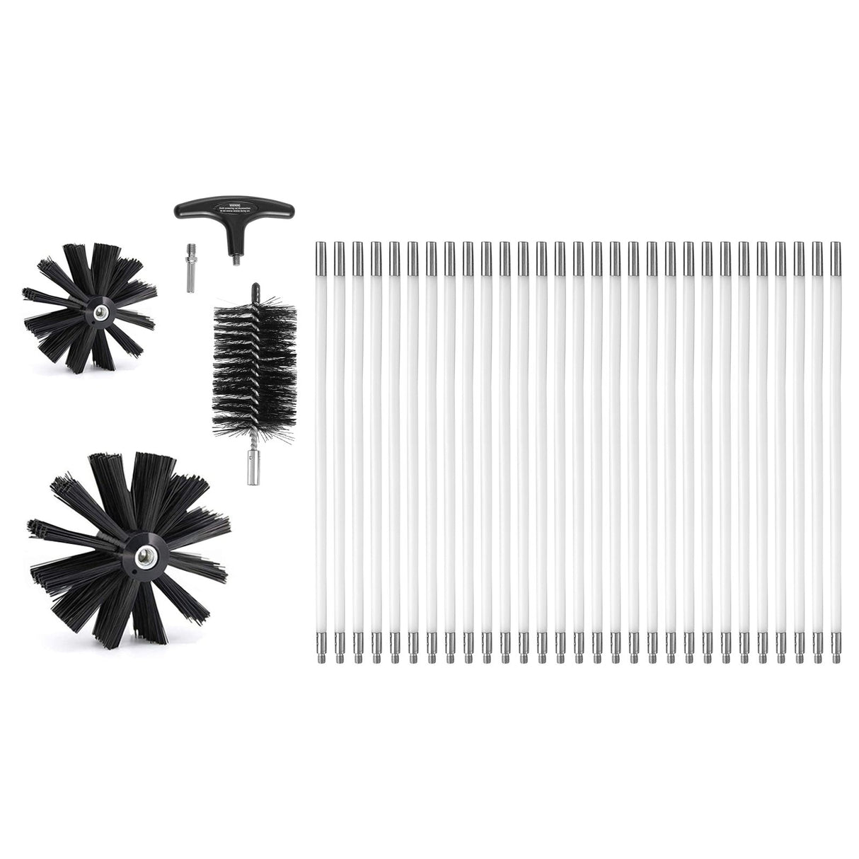 VEVOR 29 Pieces 12.2M Dryer Vent Cleaner Kit, Include 3 Different Sizes Flexible Lint Trap Brush, Reinforced Nylon Duct Cleaning Dryer Vent Brush,