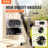 VEVOR 29 Pieces 12.2M Dryer Vent Cleaner Kit, Include 3 Different Sizes Flexible Lint Trap Brush, Reinforced Nylon Duct Cleaning Dryer Vent Brush, Dryer Cleaning Kit with Clamp Connectors - Front View