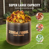 VEVOR Compost Bin 1000 L, Outdoor Expandable Composter, Easy to Setup & Large Capacity Composting Bin, Fast Creation of Fertile Soil - Side View