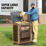 VEVOR Garden Compost Bin 300 L, BPA Free Composter, Large Capacity Outdoor Composting Bin with Top Lid and Bottom Door, Easy Assembling, Lightweight,