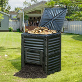 VEVOR Garden Compost Bin 300 L, BPA Free Composter, Large Capacity Outdoor Composting Bin with Top Lid and Bottom Door, Easy Assembling, Lightweight,