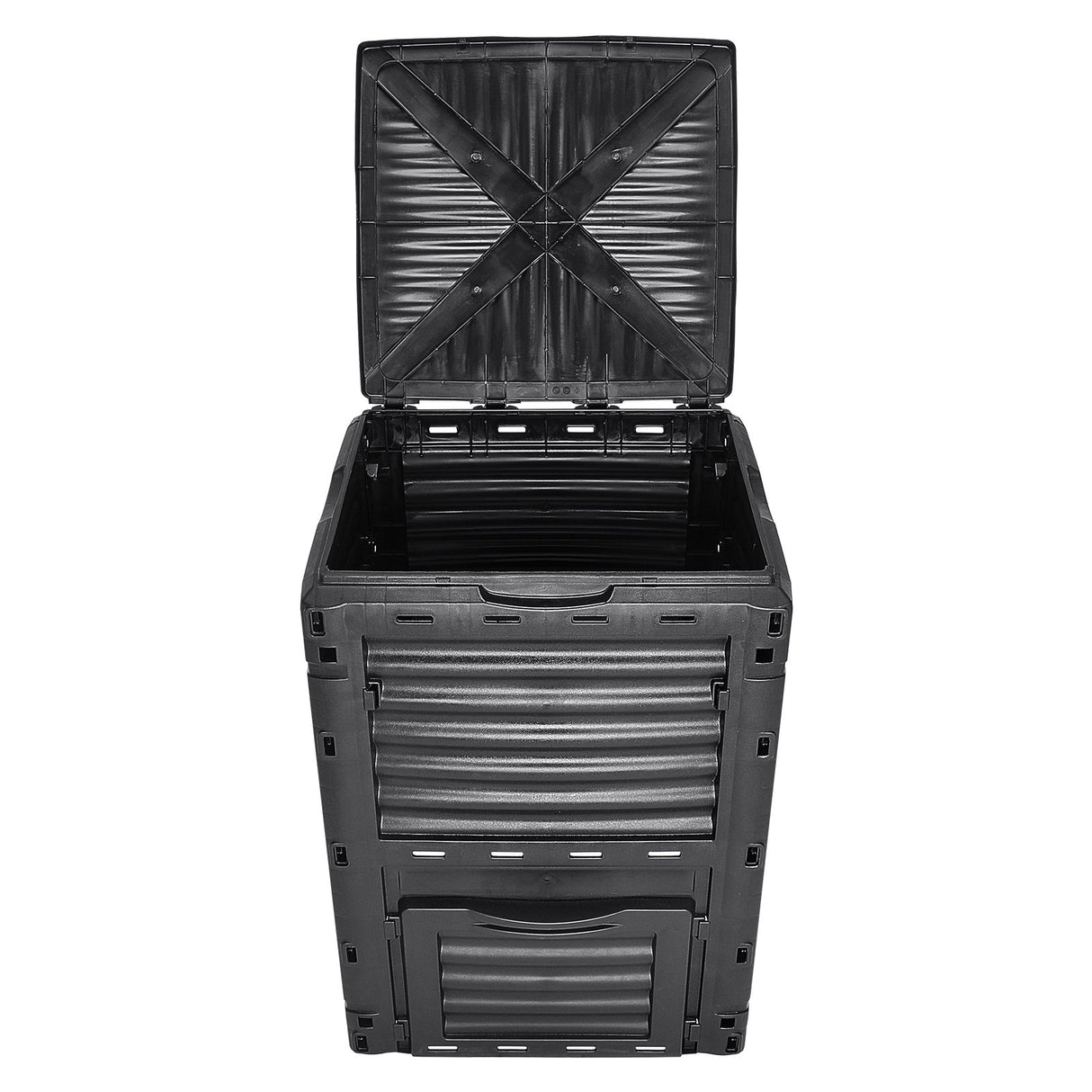 VEVOR Garden Compost Bin 300 L, BPA Free Composter, Large Capacity Outdoor Composting Bin with Top Lid and Bottom Door, Easy Assembling, Lightweight, Fast Creation of Fertile Soil