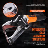 VEVOR Pipe Tube Polisher Sander, 1300W Pipe Belt Sander with 6 Variable Speeds 1100-3200rpm, Professional Belt Sander Grinding Machine with 3PCS Sanding Belts for Burnishing Finishing Rust Removal - Side View