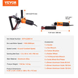 VEVOR Pipe Tube Polisher Sander, 1300W Pipe Belt Sander with 6 Variable Speeds 1100-3200rpm, Professional Belt Sander Grinding Machine with 3PCS Sanding Belts for Burnishing Finishing Rust Removal