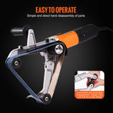 VEVOR Pipe Tube Polisher Sander, 1300W Pipe Belt Sander with 6 Variable Speeds 1100-3200rpm, Professional Belt Sander Grinding Machine with 50PCS Sanding Belts for Burnishing Finishing Rust Removal - 45-Degree Angle