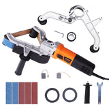 VEVOR Pipe Tube Polisher Sander, 1300W Pipe Belt Sander with 6 Variable Speeds 1100-3200rpm, Professional Belt Sander Grinding Machine with 50PCS Sanding Belts for Burnishing Finishing Rust Removal - Extra Image