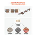 Awnings for Door Entrance, 965 x 2957 mm, Exterior Front Door Window Awnings with Drainage & ABS Bracket, Rain Snow Sun Protection, Overhang Polycarbonate Door Canopy for Porch Patio, Brown