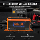 VEVOR 18 AMP Golf Cart Smart Battery Charger for EZGO D-Style IP67 ETL - 45-Degree Angle