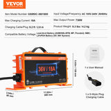 VEVOR 18 AMP Golf Cart Smart Battery Charger for EZGO D-Style IP67 ETL - Close-Up Angle