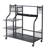 VEVOR Golf Storage Garage Organizer, 2 Golf Bag Stand Holder and Other Sports Equipment Storage Rack, Rolling Ball Cart on Wheels, Outdoor Sport Gear