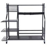 VEVOR Golf Storage Garage Organizer, 2 Golf Bag Stand Holder and Other Sports Equipment Storage Rack, Rolling Ball Cart on Wheels, Outdoor Sport Gear