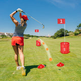 VEVOR Backyard Golf Game 3 Hole Portable Bucket Golf Game for Kids and Adults - Low Angle