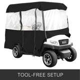 VEVOR 4 Passenger Golf Cart Cover Driving Enclosure Waterproof Roll-up Door - Rear View
