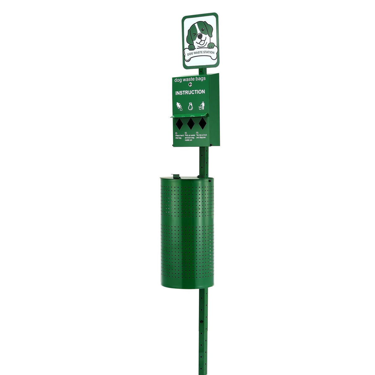 VEVOR Dog Waste Station 11.5 Gallons Outdoor Dog Poop Station with 600 Bags