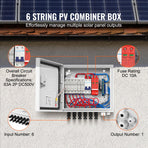 VEVOR Solar PV Combiner Box 6 String 10A for Solar Panel System Steel Case IP65, image 3
