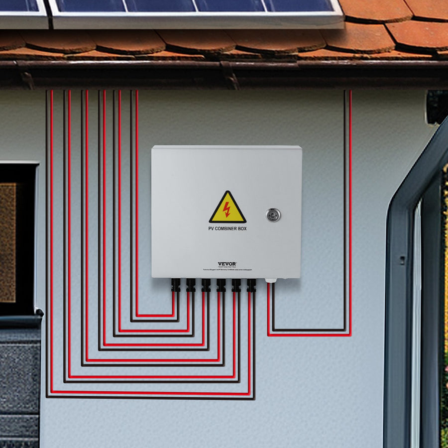VEVOR Solar PV Combiner Box 6 String 10A for Solar Panel System Steel Case IP65, image 8