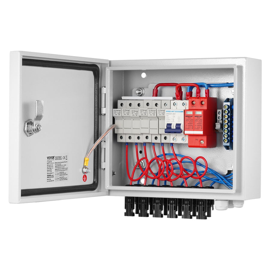 VEVOR Solar PV Combiner Box 6 String 10A for Solar Panel System Steel Case IP65, image 10